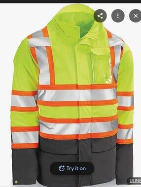 ULLINE High-Visibility Yellow Safety Jacket - 2X-Large